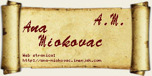 Ana Miokovac vizit kartica